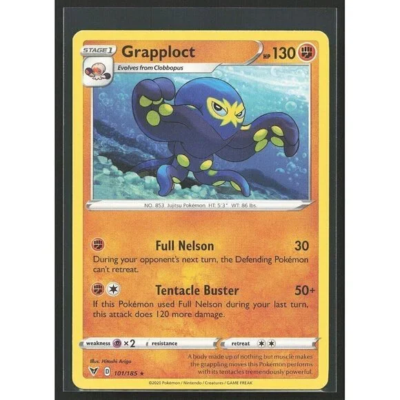 Pokemon | Toys | Grapploct 1185 Vivid Voltage Regular Rare Pokemon Card  Fighting Lp | Poshmark